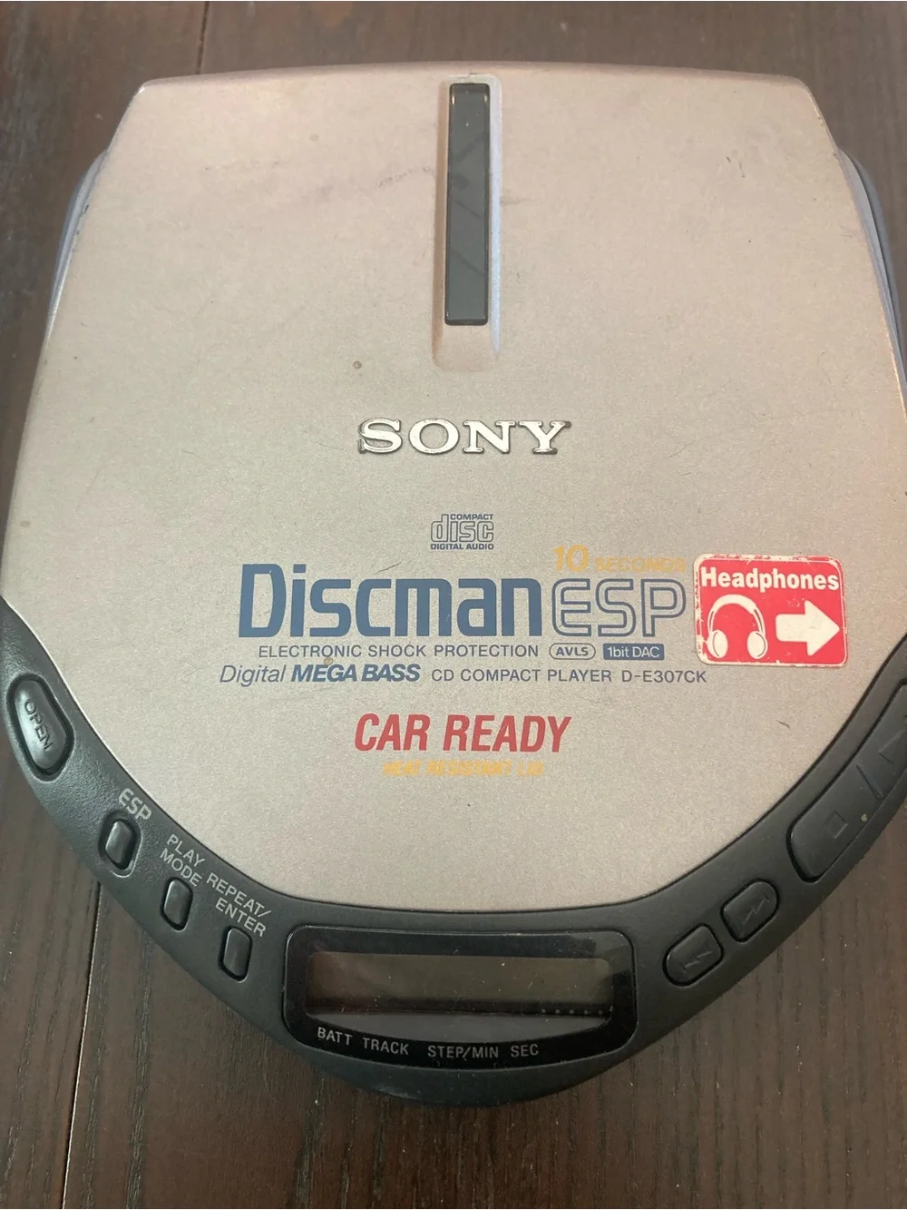SONY Discman D-E307CK ESP Digital Mega Bass Compact CD Player -TESTED, WORKS